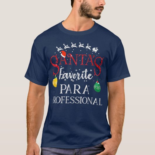 T-shirt Cadeau de Noël favori de Santas Paraprofessionnel (Devant)