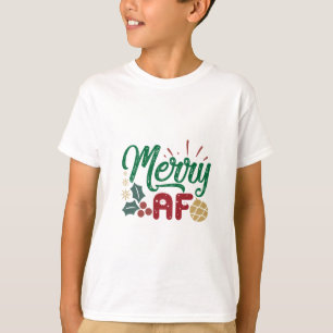 T-shirt Cadeau de Noël Merry AF Cool Sassy