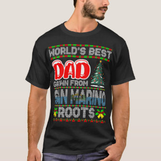 T-shirt Cadeau de Noël Papa du Monde Né à Saint-Marin