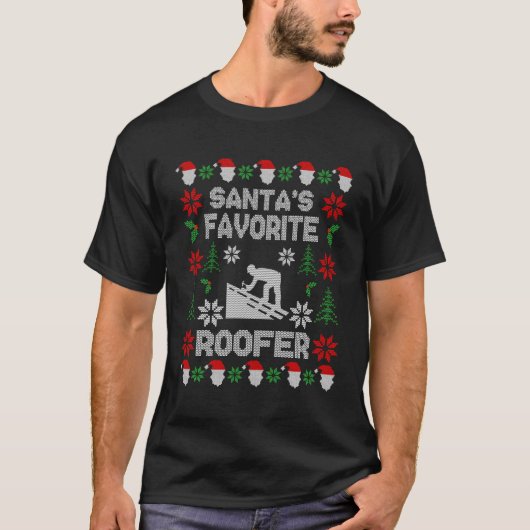 T-shirt Cadeau De Noël Pour Toits Père Noël Un Toit Favori (Devant)