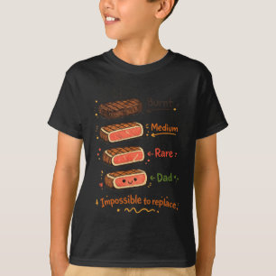 T-shirt Cadeau de Papa Drôle Degrés de Cuisson de Steak Pa