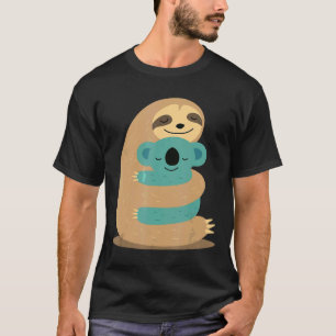 T-shirt Cadeau de paresseux mignon drôle qui étreint un ko