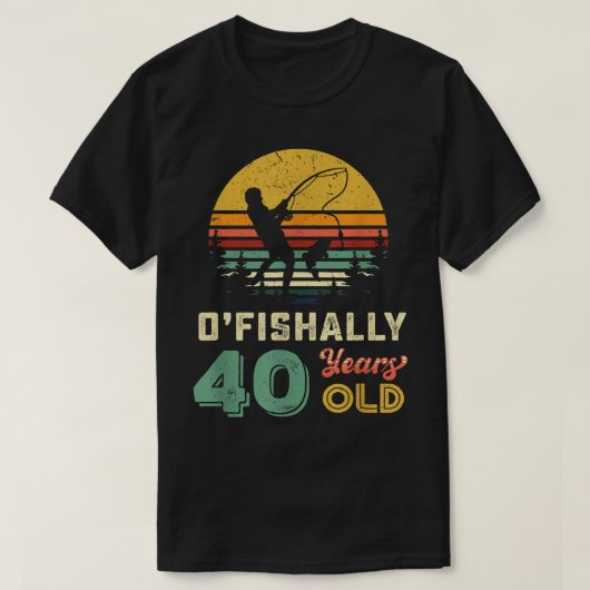 T-shirt Cadeau de pêche 40 ans 40e anniversaire Cool Quara (Design devant)