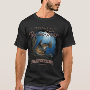 T-shirt Cadeau de pêche à la mouche pour truite brune