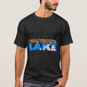 T-shirt Cadeau de pêche - Canne à pêche et drapeau américa
