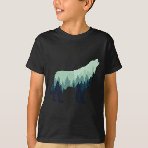 T-shirt Cadeau de plein air de nature de loup de camping d