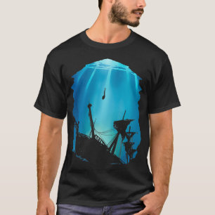 T-shirt Cadeau de plongée en épave pour plongée sous-marin
