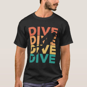 T-shirt Cadeau De Plongée Vintage Rétro Pour Plongeurs De