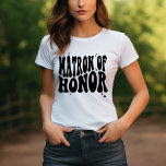 T-shirt Cadeau de Proposition Matrone Rétro Demoiselle d'H<br><div class="desc">Offrez à votre dame d'honneur un cadeau qui célèbre son rôle spécial dans votre mariage avec notre T-shirt rétro pour la proposition de dame d'honneur pour la fête de mariage. Ce t-shirt de demoiselle d'honneur au style rétro est parfait pour capturer l'atmosphère groovy et bohème de votre mariage, ce qui...</div>