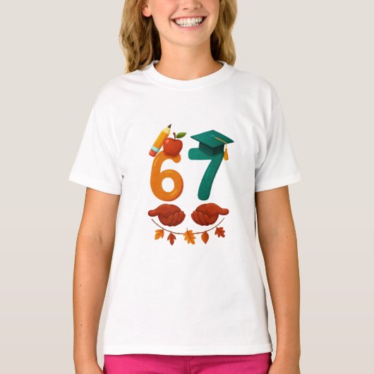 T-shirt cadeau de rentrée scolaire 6 7 pour les étudiants (Devant)