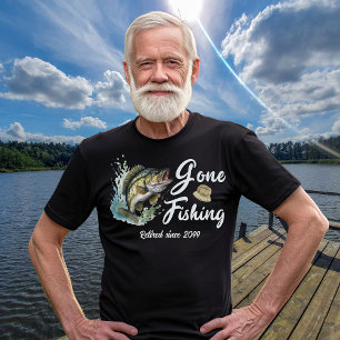 T-shirt Cadeau de retraite Gone Fishing Big Fish Fishman
