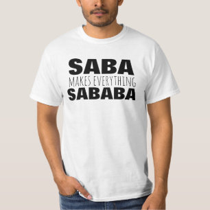 T-shirt Cadeau de Saba Sababa Grandpa Fête des pères Gra