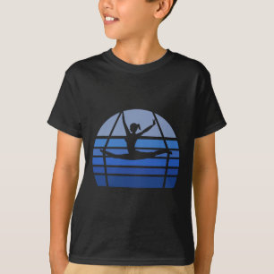 T-shirt Cadeau de silhouette de yoga aérien rétro pour amo