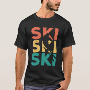 T-shirt Cadeau de ski rétro vintage pour skieurs