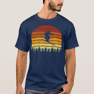 T-shirt Cadeau De Ski vintage Sunset Pour Les Skieurs