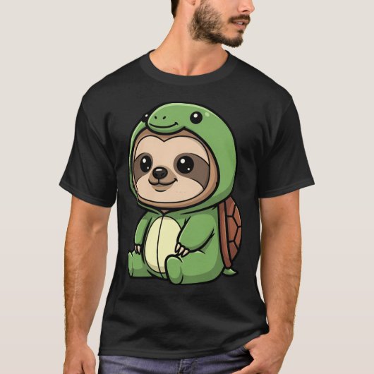 T-shirt Cadeau de Slothurtle animal mignon (Devant)
