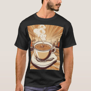 T-shirt Cadeau de tasse fumante de diner rétro pour amateu
