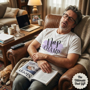 T-shirt Cadeau de typographie Funny Nap Champ pour la fête