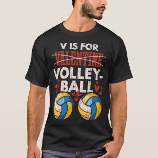 T-shirt Cadeau De Volley-Ball Valentines Pour Joueur De Vo