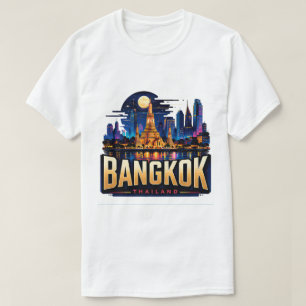 T-shirt Cadeau de voyage de Bangkok Thaïlande ciel nocturn