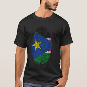 T-shirt Cadeau d'empreinte digitale du drapeau du Soudan d