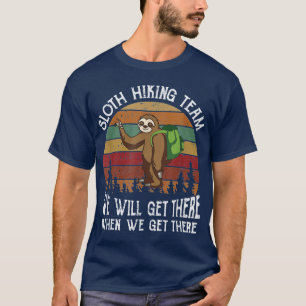 T-shirt Cadeau d'équipe de randonnée drôle Sloth Hikingeam
