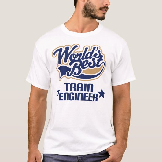 T-shirt Cadeau d'ingénieur de train (mondes meilleurs) (Devant)