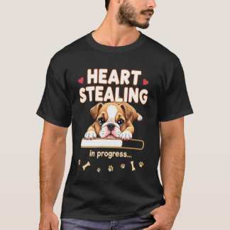 T-shirt Cadeau drôle de chiot Bouledogue anglais coeur