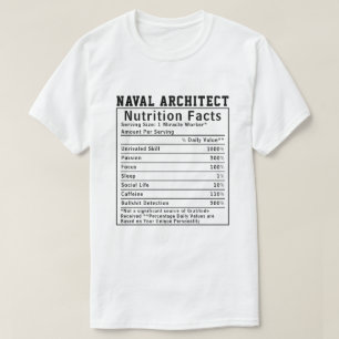 T-shirt Cadeau drôle de faits nutritionnels d'architecte n
