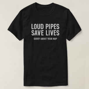 T-shirt Cadeau drôle de moto pour motard « Tuyaux bruyants