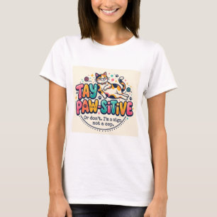 T-shirt Cadeau drôle pour amateur de chats restez positif