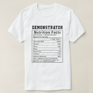 T-shirt Cadeau drôle pour démonstrateur faits nutritionnel