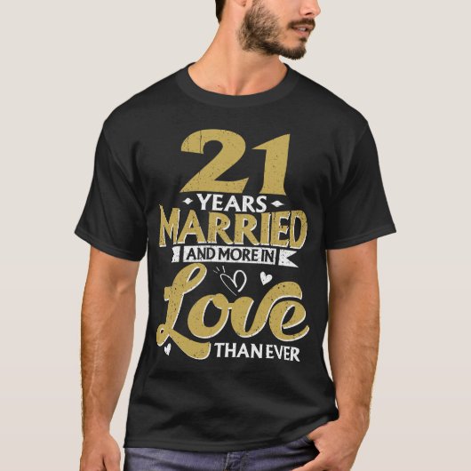 T-shirt Cadeau du 21e anniversaire de 21 ans de mariage (Devant)