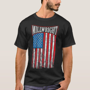 T-shirt Cadeau du drapeau américain Millwright _2