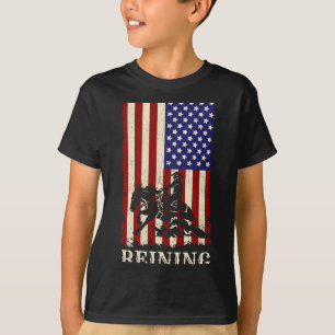 T-shirt Cadeau équitation drôle cheval de reining drapeau