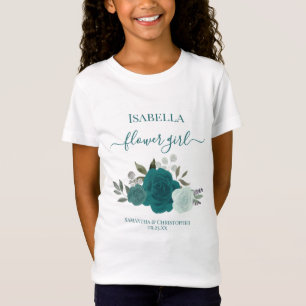 T-Shirt Cadeau Fille Fleuriste Mariage Roses Turquoise & A