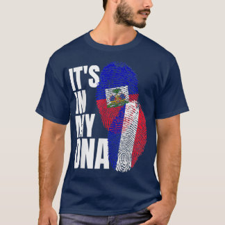 T-shirt Cadeau Français Et Haïtien Mélangé Patrimoine ADN