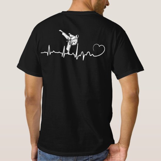 T-shirt Cadeau Karate Heartbeat Pour Karateka (Dos)