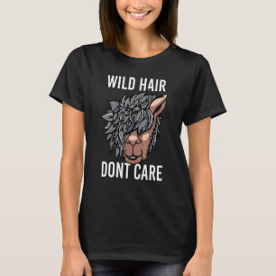 T-shirt Cadeau Lama Cheveux Sauvages d'Alpaca On S'en Fout