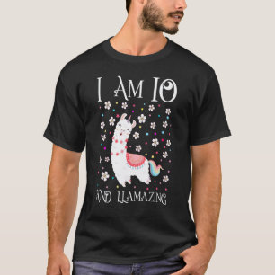 T-shirt Cadeau lama fille de 10 ans 10ème anniversaire Lla