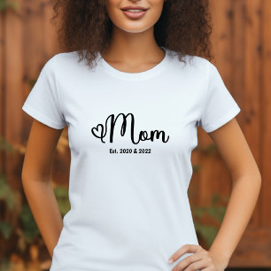 T-shirt Cadeau Maman Fondé Cœur Nouvelle Maman