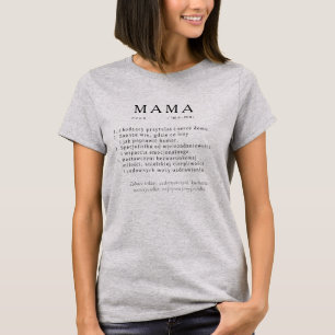 T-shirt Cadeau maman polonais - MAMA Définition Gris