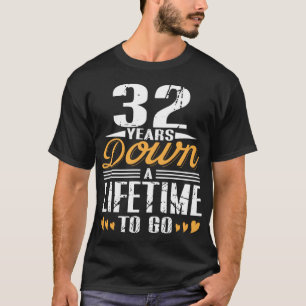 T-shirt Cadeau Mariage de l'anniversaire 32 ans après