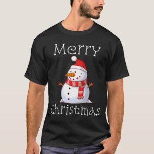 T-shirt Cadeau mignon de Noël de bonhomme de neige