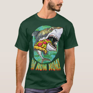 T-shirt Cadeau Mudgeware Great White Shark Pizza 10322395