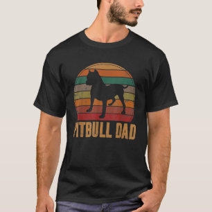 T-shirt Cadeau Papa Pitbull Rétro Amoureux de Chien Papa C