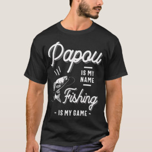 T-shirt Cadeau Papou - La pêche est mon jeu pour la fête d