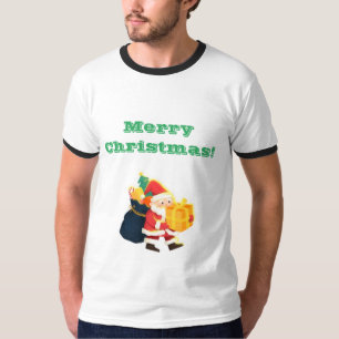 T-shirt Cadeau Parfait Vœux de Noël Texte Imprimé Ringer