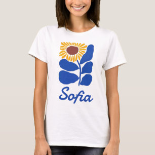 T-shirt Cadeau personnalisé avec nom personnalisé Fleur de
