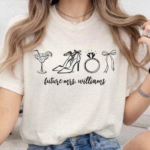 T-shirt Cadeau Personnalisé Élégant pour la Future Mme Nom